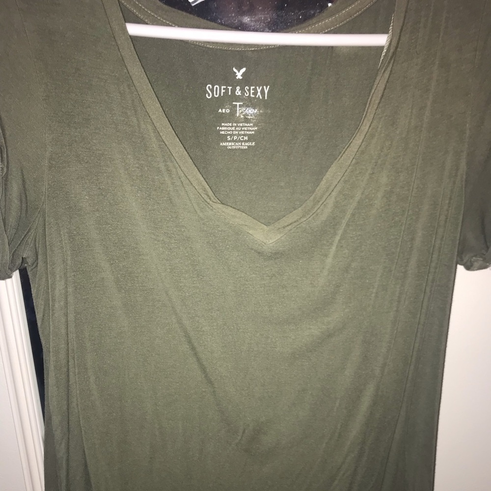Short Sleeve Casual Army Green Tee